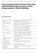 WGU D446 Adult Health 2 OA Exam Study Guide &lpar;updated 2025&rpar; Questions & Answers &vert; Latest Already Graded A&plus; UPDATE 2025&vert;2026