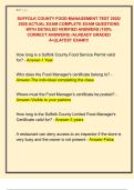 SUFFOLK COUNTY FOOD MANAGEMENT TEST 2025&sol;  2026 ACTUAL EXAM COMPLETE EXAM QUESTIONS  WITH DETAILED VERIFIED ANSWERS &lpar;100&percnt;  CORRECT ANSWERS&rpar; &sol;ALREADY GRADED  A&plus;&vert;&vert;LATEST EXAM&excl;&excl;&excl;