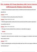 SSA Academy 421 Exam Questions with Correct Answers USPS Exam 421 Window Clerk Practice Latest 2026&sol;2027 Update Graded A&plus;