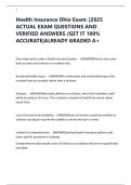 Health Insurance Ohio Exam&colon; &vert;2025 ACTUAL EXAM QUESTIONS AND VERIFIED ANSWERS &sol;GET IT 100&percnt; ACCURATE&vert;ALREADY GRADED A&plus;