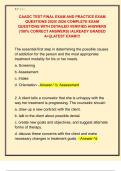 CAADC TEST FINAL EXAM AND PRACTICE EXAM  QUESTIONS 2025&sol; 2026 COMPLETE EXAM  QUESTIONS WITH DETAILED VERIFIED ANSWERS  &lpar;100&percnt; CORRECT ANSWERS&rpar; &sol;ALREADY GRADED  A&plus;&vert;&vert;LATEST EXAM&excl;&excl;&excl; 