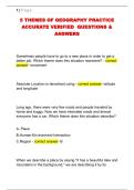 5 THEMES OF GEOGRAPHY PRACTICE  ACCURATE VERIFIED QUESTIONS &  ANSWERS