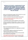ARIZONA STATE DENTAL JURISPRUDENCE EXAM  QUESTION BANK NEWEST 2026 ACTUAL EXAM  QUESTION S AND CORRECT DETAILED ANSWERS  &lpar;VERIFIED ANSWERS&rpar; ALL ANSWERED &lbrace;350 Q & A&rcub;  ALREADY GRADED A&plus; &vert; BRAND NEW&excl; &vert; 100&percnt; PASS &vert;  PRE-TEST REVIEW 
