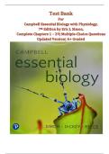 Campbell Essential Biology with Physiology 7th Edition Test Bank | Complete Chapters 1-29 | Multiple-Choice Questions & Answer Key | A+ Graded