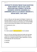 GEORGETTE REVIEW PMHNP EXAM QUESTION  BANK NEWEST 2026 ACTUAL EXAM  QUESTIONS AND CORRECT DETAILED  ANSWERS &lpar;VERIFIED ANSWERS&rpar; ALL  ANSWERED &lbrace;400 Q & A&rcub; ALREADY GRADED A&plus; &vert;  BRAND NEW&excl; &vert; 100&percnt; PASS 