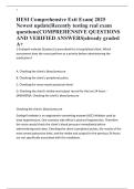 HESI Comprehensive Exit Exam&vert; 2025 Newest update&vert;Recently testing real exam questions&vert;COMPREHENSIVE QUESTIONS AND VERIFIED ANSWERS&vert;already graded A&plus;