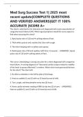 Med Surg Success Test 1&vert; 2025 most recent update&vert;COMPLETE QUESTIONS AND VERIFIED ANSWERS&vert;GET IT 100&percnt; ACCURATE &vert;SCORE A&plus;