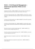 WGU - C214 Financial Management &ndash; Final Exam Questions With Correct Answers&period;