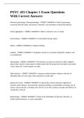 PSYC 435 Chapter 1 Exam Questions With Correct Answers