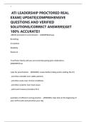  ATI LEADERSHIP PROCTORED REAL EXAM&vert; UPDATE&vert;COMPREHENSIVE QUESTIONS AND VERIFIED SOLUTIONS&sol;CORRECT ANSWERS&vert;GET 100&percnt; ACCURATE&excl;&excl;