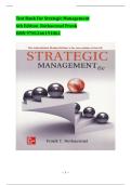 Test Bank for Strategic Management 6th Edition by Frank T&period; Rothaermel &lpar;ISBN&colon; 9781266191862&rpar; &vert; Complete Exam Preparation Resource