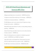 PCN 107 Final Exam Questions and Answers 100&percnt; Pass