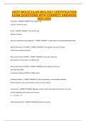 ASCP MOLECULAR BIOLOGY CERTIFICATION EXAM QUESTIONS WITH CORRECT ANSWERS 2025-2026