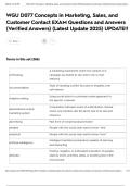 WGU D077 Concepts in Marketing&comma; Sales&comma; and Customer Contact EXAM Questions and Answers &lpar;Verified Answers&rpar; &lpar;Latest Update 2025&rpar; UPDATE&excl;&excl;
