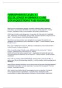 HEMISPHERES LEVEL 8 - EXCELLENCE IN STROKE CARE EXAM QUESTIONS AND ANSWERS