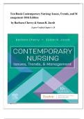 Test Bank for Contemporary Nursing Issues, Trends, & Management 10th Edition by Barbara Cherry, Susan R. Jacob Chapter 1-28