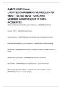 AAFCS HNFS Exam&vert; UPDATE&vert;COMPREHENSIVE FREQUENTLY MOST TESTED QUESTIONS AND VERIFIED ANSWERS&vert;GET IT 100&percnt; ACCURATE&excl;&excl;