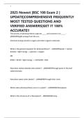 2025 Newest &vert;BSC 108 Exam 2 &vert; UPDATE&vert;COMPREHENSIVE FREQUENTLY MOST TESTED QUESTIONS AND VERIFIED ANSWERS&vert;GET IT 100&percnt; ACCURATE&excl;&excl;