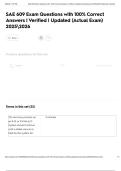 SAE 609 Exam Questions with 100&percnt; Correct Answers &vert; Verified &vert; Updated &lpar;Actual Exam&rpar; 20252026  