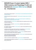 BIOS255 Exam 2 &lpar;Latest Update 2025 &sol; 2026&rpar; Anatomy and Physiology III with Lab Questions & Answers 100&percnt; Correct &lbrack;Grade A&rsqb; - Chamberlain