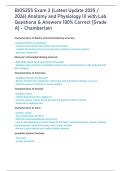 BIOS255 Exam 2 &lpar;Latest Update 2025 &sol; 2026&rpar; Anatomy and Physiology III with Lab Questions & Answers 100&percnt; Correct &lbrack;Grade A&rsqb; - Chamberlain