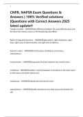 CNPR&comma; NAPSR Exam Questions & Answers &vert; 100&percnt; Verified solutions &vert;Questions with Correct Answers 2025 latest update&excl;&excl;