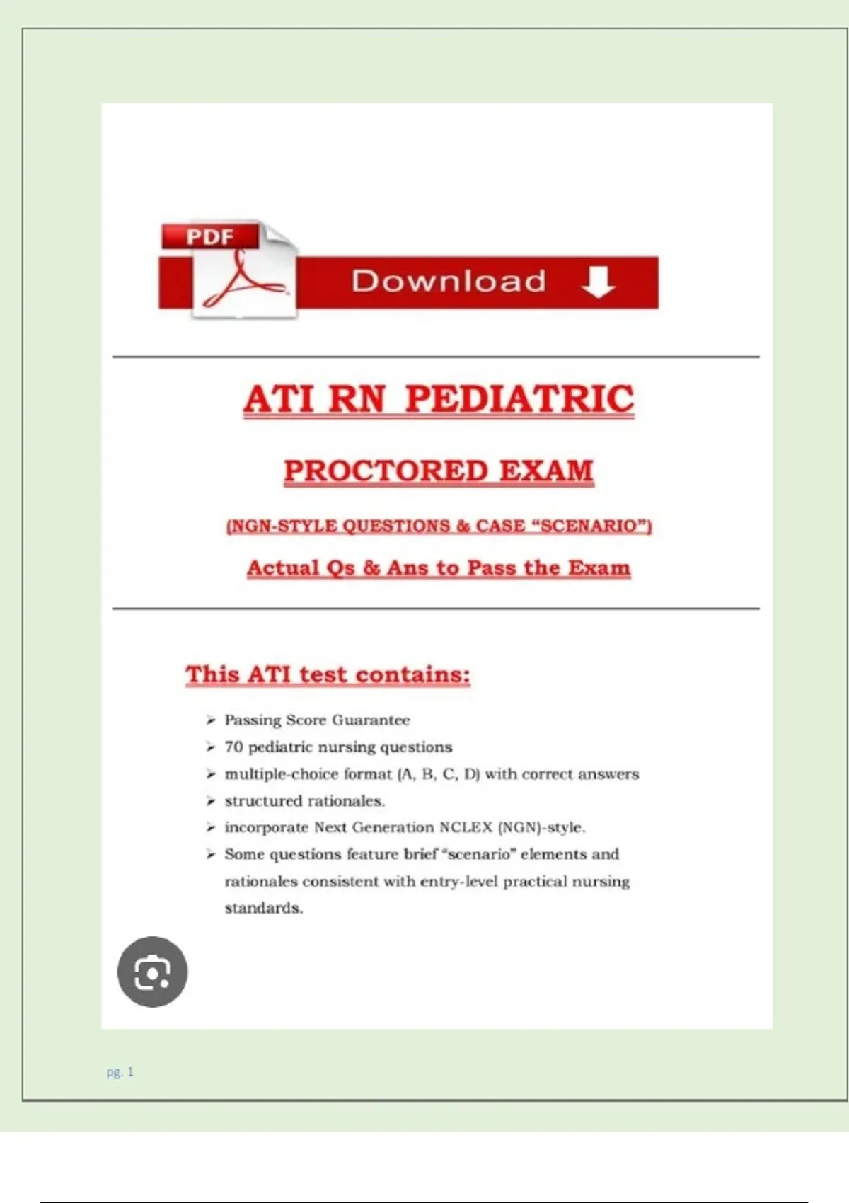 Test Bank for ATI Nursing Care of Children Proctored Exam 2025– 2026 ...
