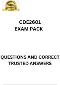 CDE2601 LATEST EXAM PACK 2025 &lbrack;DETAILED QUESTIONS AND ANSWERS&rsqb;