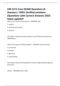 CM 2215 Coss EXAM Questions & Answers &vert; 100&percnt; Verified solutions &vert;Questions with Correct Answers 2025 latest update&excl;&excl;