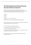 ATI Med Surg Proctored Exam Practice Qs exam with correct answers