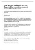 Med Surg Test bank &lpar; Red HESI Test bank Med-Surg and other resources&rpar; exam with correct answers