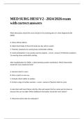 MED SURG HESI V2 - 2024-2026 exam with correct answers