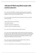 Advanced Med surg Hesi exam with correct answers