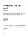 Advance Med-Surg Exam 2 Evolve review questions exam with correct answers