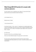 Med-Surg HESI Practice Q-s exam with correct answers
