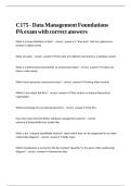 C175 - Data Management Foundations PA exam with correct answers
