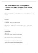 Pre-Assessment Data Management - Foundations &lpar;PBLN&rpar; exam with correct answers