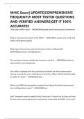 MHIC Exam&vert; UPDATE&vert;COMPREHENSIVE FREQUENTLY MOST TESTED QUESTIONS AND VERIFIED ANSWERS&vert;GET IT 100&percnt; ACCURATE&excl;&excl;