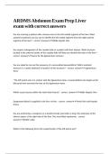 ARDMS Abdomen Exam Prep Liver exam with correct answers