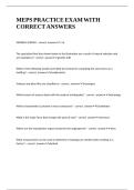 MEPS PRACTICE EXAM WITH CORRECT ANSWERS