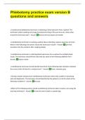 Phlebotomy practice exam version B questions and answers