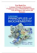 Lehninger Principles of Biochemistry &lpar;7th Edition&rpar; &ndash; David L&period; Nelson &vert; Test Bank &vert; Chapters 1&ndash;28 with Answers and Rationales