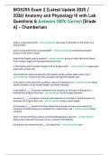 BIOS255 Exam 2 &lpar;Latest Update 2025 &sol; 2026&rpar; Anatomy and Physiology III with Lab Questions & Answers 100&percnt; Correct &lbrack;Grade A&rsqb; - Chamberlain