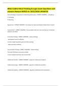 WGU C168-Critical Thinking & Logic Exam Questions and answers Newest RATED A&plus; 2025&sol;2026 UPDATED 