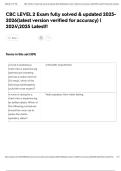 CBC LEVEL 2 Exam fully solved & updated 2025-2026&lpar;latest version verified for accuracy&rpar; &vert; 20242025 Latest&excl;&excl;