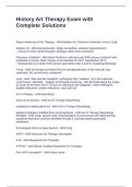 History Art Therapy Exam with Complete Solutions