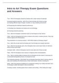 Intro to Art Therapy Exam Questions and Answers