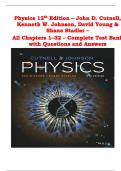 Physics &lpar;12th Edition&rpar; &ndash; John D&period; Cutnell&comma; Kenneth W&period; Johnson&comma; David Young&comma; Shane Stadler &ndash; Complete Test Bank with Solutions