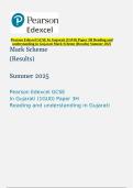 Pearson Edexcel GCSE In Gujarati &lpar;1GU0&rpar; Paper 3H Reading and understanding in Gujarati Mark Scheme &lpar;Results&rpar; Summer 2025