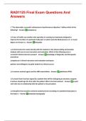 RAD1125 Final Exam Questions And Answers